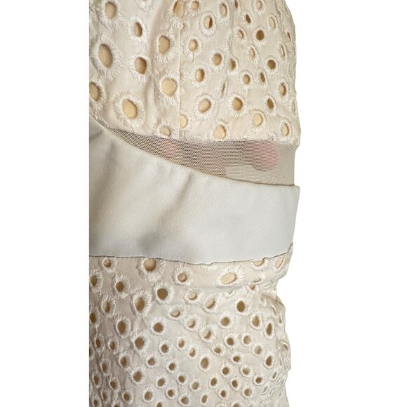 Charlotte Ronson 0 White Faux Leather Eyelet Sundress Mesh Detail - Picture 8 of 16